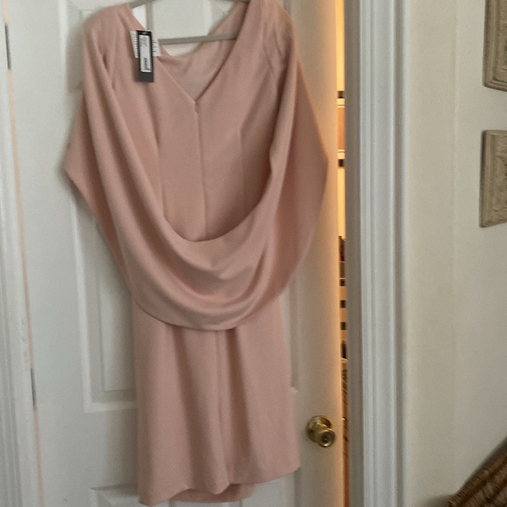 Betsy Adams Cape Sleeve, crepe Sheath, size 12, new